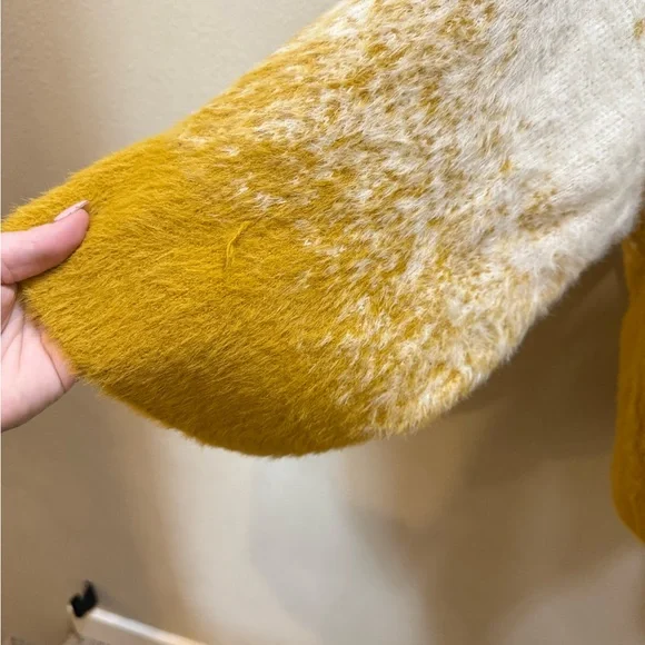 Anthropologie x Akemi + Kin Yellow and White Open Front Cardigan One Size Womens - Picture 3 of 7